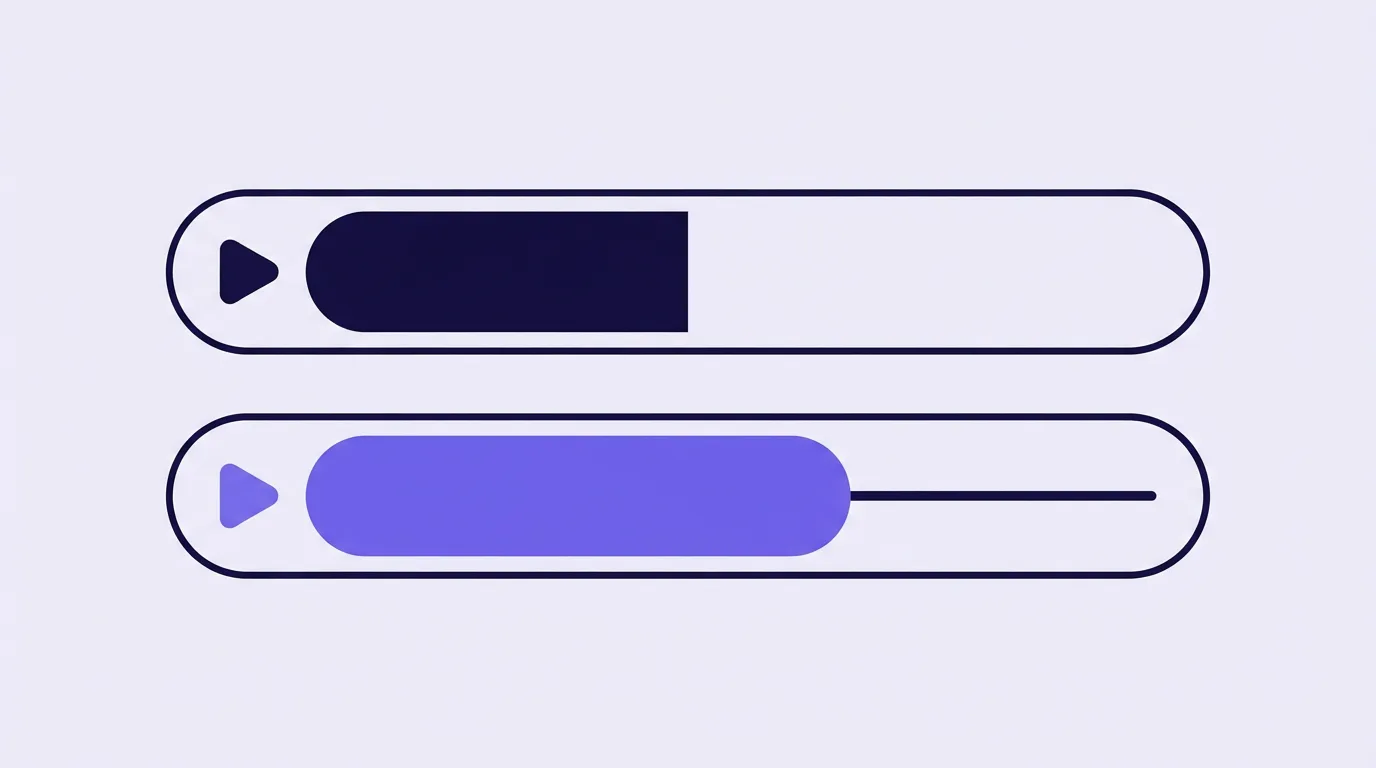 Two horizontal progress bars: the top one fills evenly, the lower one is long on the left and short on the right.